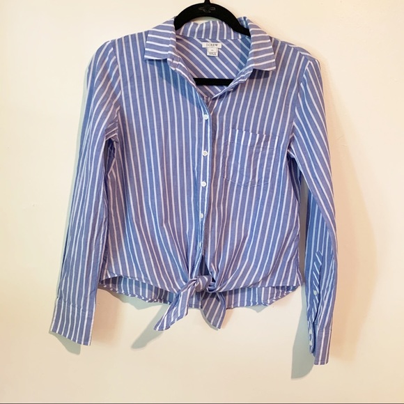 J. Crew Tops - J Crew Womens Size XS Printed Tie-Waist Shirt